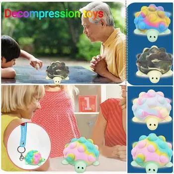 (H0826)Мигающая черепаха, толчок, пузырь, игрушки в виде животных, сенсорные игрушки для снятия стресса, игрушки для снятия стресса для мальчиков и девочек A