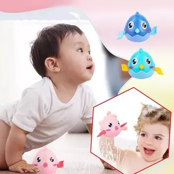 (H0826)Милый мультфильм животное цыпленок классическая детская водная игрушка младенец плавать цыпленок заводной дети пляжные игрушки для купания One Size зелёный