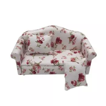 (H0826)Мини-кукольный домик, мебель, диван, миниатюрная гостиная, детская игрушка для ролевых игр красный