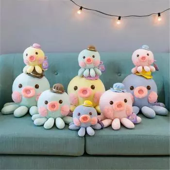 (H0826)Осьминог-плюшевая игрушка с пуховым хлопковым наполнителем, удобная для рук, прочная, легкая, лучший декор для детской комнаты, игрушка синий