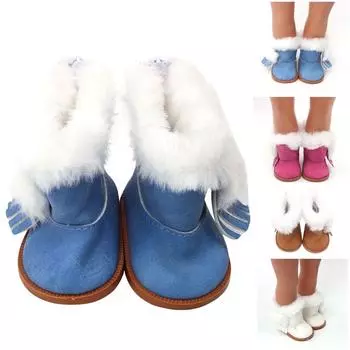 (H0826)Зимняя блестящая кукольная обувь для 18-дюймовой американской куклы, аксессуар, игрушка для девочки синий