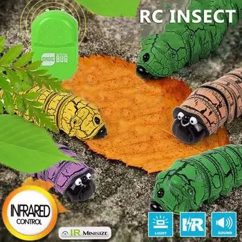 (H0915)Забавный пульт дистанционного управления, насекомое, гусеница, пластиковые инфракрасные радиоуправляемые игрушки для шуток, розыгрышей армия зеленый