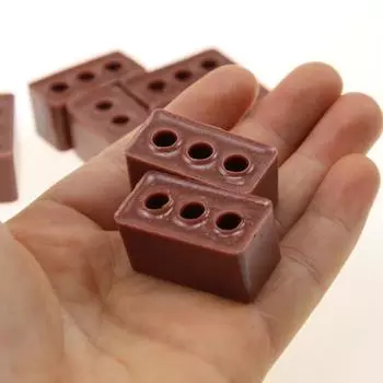 (H096)НОВЫЕ 2 шт. Мини-цементные кирпичи и раствор позволят вам построить свою собственную стену Mini Bri красный