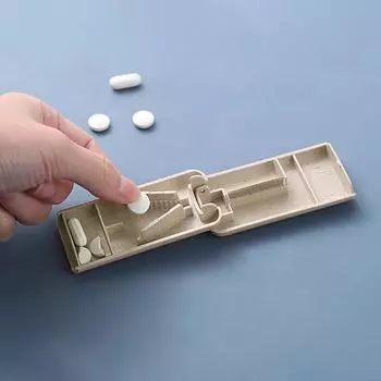 (H096)Резак для таблеток, дозатор, белая коробка, с разделителем, медицинский нож «один в два»