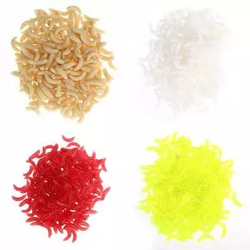 H1 #200 шт., рыболовные приманки, имитация дождевого червя, приманка, реалистичная Pesca Fishing Ta светло-желтого