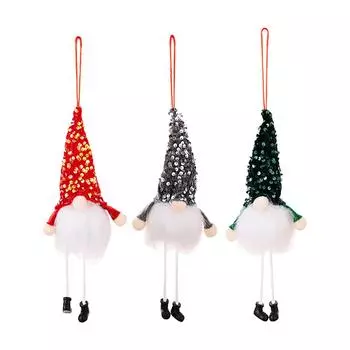 H1# Блестки Рождественская Безликая Кукла со светодиодными огнями Гном Рождественская елка Подвесная Орна Red