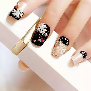 H1# Рождественские БЕЛЫЕ снежинки Дизайн Симпатичные 3D Наклейки для ногтей Водная Переводная Печать