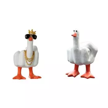 H1# Средний палец Маленькая скульптура утки из смолы 7,5 см Креативный настольный подарок (Оранжевый Кр
