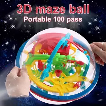 (H20)3D Puzzle Ball Интерактивная игра-лабиринт с 100 сложными головоломками разноцветный