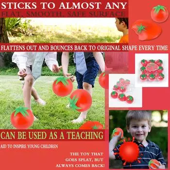 (H20)4шт мультяшный милый вращающийся медленно растущий томатный резиновый антистрессовый игрушка 25мл красный