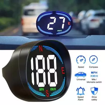 H2 HUD Head Up Display Car Digital GPS Speedometer Gauges Universal for All Cars Pickup Trucks with USB Port Compass Speed Meter