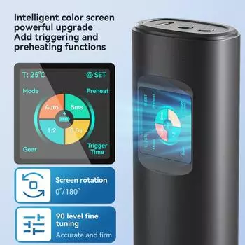 H2 Точечный сварочный аппарат AWithZ 1,5-дюймовый ЖК-дисплей Аккумуляторный точечный сварочный аппарат 90 передач Регулируемый аккумуляторный сварочный аппарат чёрный