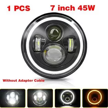 H4 7 дюймов автомобильные светодиодные фары внедорожные автомобильные светодиодные лампы H4 светодиодные фары Halo ангельские глазки для Lada Niva 4X4 UAZ Hunter автомобильные аксессуары 12 В 24 В 1 PCS