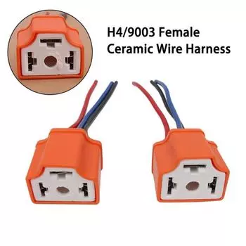 H4/9003/HB2 3-контактный разъем для фары, адаптер, гнездо для светодиодной лампы, удлинитель для лампы H4, аксессуары для фар оранжевый