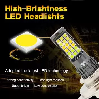 H4 BA20D Motorcycle LED Headlight Three Colors Motorcycle Scooter Light 36smd Super Bright Light lamp Moto DRL Lights Aluminium