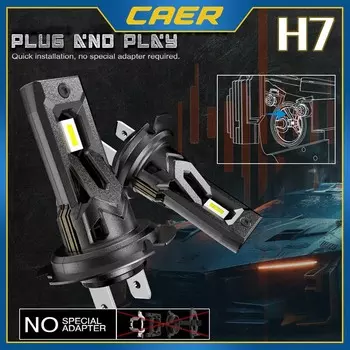 H4 H7 90W Mini LED Headlight Bulbs 60000LM CSP 6500K Car Turbo Wireless Diode Headlamp Plug Play Fog Light Halogen Replacement 6500K White