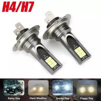H4 H7 светодиодные лампы для фар комплект автомобильных противотуманных фар дальний ближний свет 110 Вт 30000 лм супер-яркие 6000 К белые светодиодные лампы для транспортных средств H7