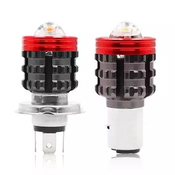 H4 светодиодная фара для мотоцикла BA20D H6 Angel Eye Motor светодиодная лампа для мотоцикла белая желтая дальний ближний свет DC 12-80 В универсальная