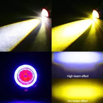 H4 светодиодная фара для мотоцикла BA20D H6 Angel Eye Motor светодиодная лампа для мотоцикла белая желтая дальний ближний свет DC 12-80 В универсальная
