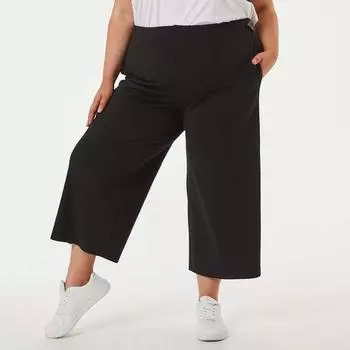 H68 100.00kg Chubby Girl Summer Wide Leg Pants Black 24