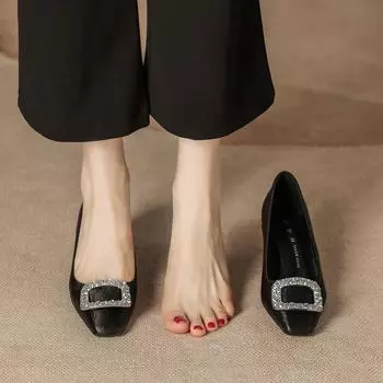 H783-6 высококачественные шелковые туфли детские туфли с квадратной головкой на шпильке на высоком каблуке профессиональные OL офисные дорожные новые 34 чёрный