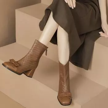 H793-10 Клетчатые Интернет знаменитости ткань короткие сапоги женские сапоги с молнией сзади женские модные дизайнерские популярные сапоги Martin 35 чёрный