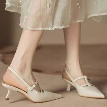 H968-1 Summer new bag head high heels fairy style with skirt pointed sandals French outer stiletto shoes 34