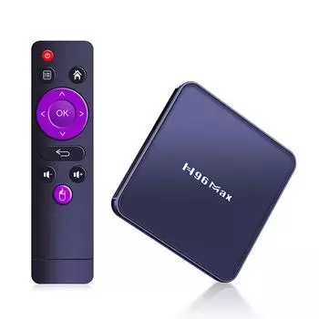 H96 Max V12 Android 12.0 Smart TV Box UHD 4K Media Player RK3318 4 ГБ/64 ГБ 2.4G/5G Двухдиапазонный WiFi EU-16G синий