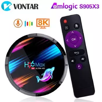 H96 Max X3 Smart TV Box Amlogic S905X3 Android 9.0 1000M Dual Wifi 4K 60 кадров в секунду Медиаплеер 4G 128 ГБ 64 ГБ 32 ГБ Set Top Box 4G32G синий/чёрный