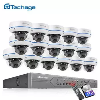 H.265 16CH 5MP POE NVR комплект системы видеонаблюдения антивандальная внутренняя купольная IP-камера аудиозапись P2P комплект видеонаблюдения