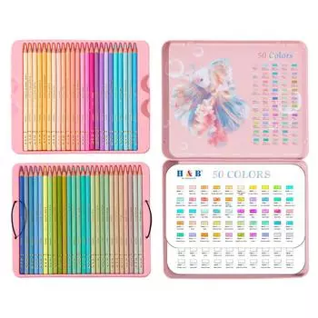 H&B 50 Цветные карандаши Macaron предварительно заточенные цветные карандаши для эскизов товары для рукоделия жирный стержень 3,3 мм 0 разноцветный