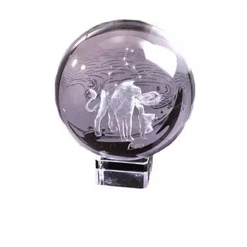 H & D 3D Созвездие Хрустальный Шар Сфера Дисплей Стекло Пресс-папье Волшебный Шар Исцеляющий Хрустальный Шар С Подставкой Для Креативного Подарка На День Рождения Aquarius