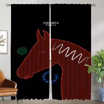 H-Hermess Blackout Curtain for Room 2 Panel Elegant Room Curtains Shades Halloween Decoration Partition Tulle for Bedroom Living W50xH70cmx2pcs-CL