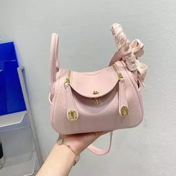 H Home Mini Lindy Bag Женская летняя 2025 универсальная кожаная сумка-доктор на плечо Портативная модная сумка-подушка для лекарств чёрный