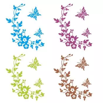 H&K Store Съемные обои с изображением бабочки и цветка, стикер для унитаза, настенная наклейка, домашний художественный декор One Size чёрный