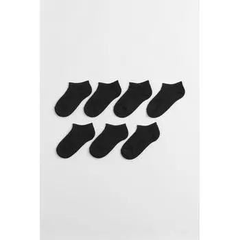 H M 7 Pack Ankle Socks Set Black