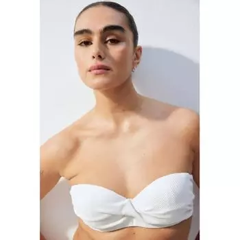 H M Balconette Bikini Top White