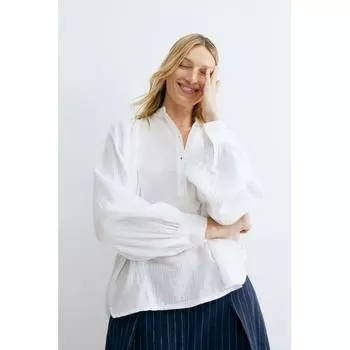 H M Batwing Sleeve Muslin Blouse White