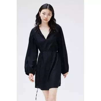 H M belted dress black