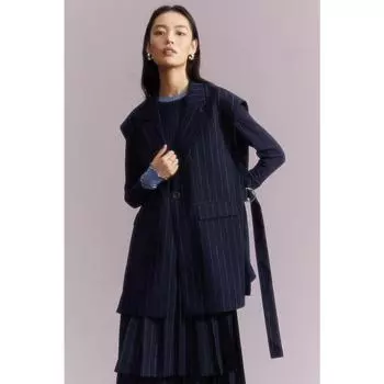 H&M безрукавка темно-синяя в тонкую полоску 1211494001