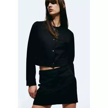 H M Bobber Style Jersey Cardigan Black
