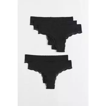 H M Brazilian panties 5 piece set black 0990702030