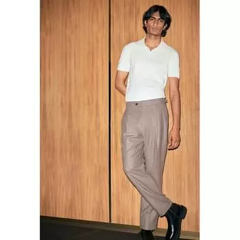 H M Cable Knit Polo sHirt Regular Fit wHite S