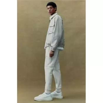 H M Cargo Jogger Pants sliM Fit wHite XS