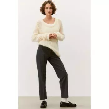 H M cigarette trousers dark grey check