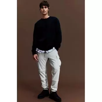 Брюки-карго HM Cotton Jogger Regular Fit dryMove светло-серые S