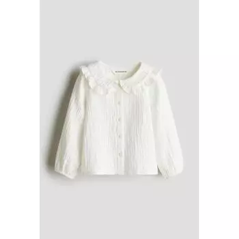 H M cotton muslin blouse white