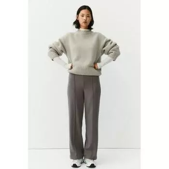 H M Criss Front Jersey Pants Dark Grey