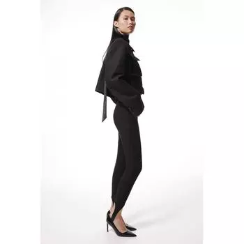 H M Criss Front Stirrup Leggings Black