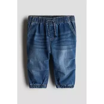 H M denim jogger pants denim blue